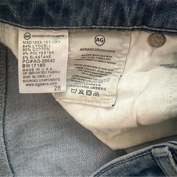 Ag Adriano Goldschmied Cropped Jeans The Stilt Roll-Up Cigarette Distressed 28 - Picture 5 of 11